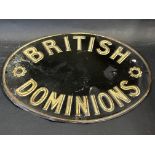 A British Dominions oval tin advertising sign, 11 x 9".