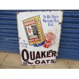 A Quaker Oats pictorial packet enamel sign, 24 x 34".