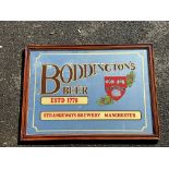 A reproduction Boddington's Beer advertising mirror, 30 x 22".