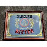 An advertising mirror for Gilmour's Bitter, an older reproduction, 32 x 25".