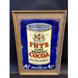 A Fry's Pure Breakfast Cocoa pictorial 'can' enamel sign, the rare small size, with some