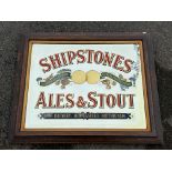 A Shipstones Ales & Stout, Star Brewery, New Basford, Nottingham advertising mirror 30 1/2 x 25 1/