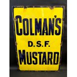 A Colman's D.S.F. Mustard enamel advertising sign, 24 x 36".