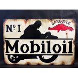 A contemporary and decorative oil painting on board advertising Mobiloil, 37 x 24".
