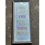 A Martin's V.V.O. Extra Special Scotch Whisky narrow advertising mirror, by T.J. Ford of