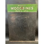 A Wills's Woodbines hardboard chalkboard, 16 x 22".