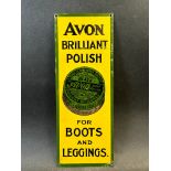 An Avon Brilliant Polish for boots and leggings tin finger plate, 3 x 8".