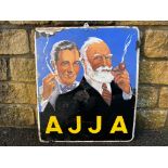 An Ajja tobacco pictorial enamel sign, 21 3/4 x 25 1/2".