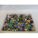 A quantity of marbles.