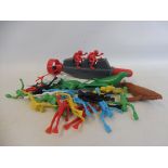 A bag of early plastic Sea Adventure figures.