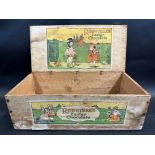 A Rowntree's Easter Assortment wooden dispensing box with original paper labels.