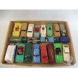 20 Dinky die-cast models across two trays.