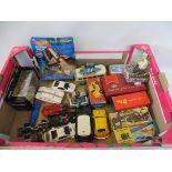 A mixed box of die-cast to include TV related, two with reproduction boxes.