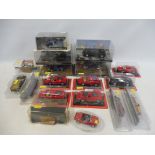 A collection of 18 assorted scale die-cast models to include Batman, James Bond, motorcycles,