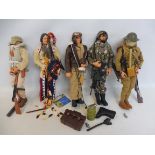 A G.I. Joe 35th Anniversary Gulf Allied Trooper, a 35th Anniversary US Airbourne figure, a Native