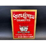 A small State Express Cigarettes tin showcard in good condition, 7 1/2 x 9 1/2".