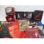A quantity of mixed sci-fi and others including metal lunchboxes, framed Star Trek film cell etc.
