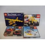 Four 1980s Lego Technic sets, no. 8855, 8845, 8849 and 8840, not checked.