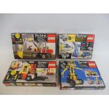 Four 1980s Lego Technic sets, no. 8851, 8050, 8843 and 8852, not checked.