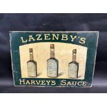 An early pictorial showcard advertising Harvey's Sauce, available at Lazenby's, Portman Square,