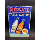 A pictorial showcard advertising Redgate Table Waters, 9 1/2 x 14 1/2".