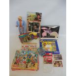 A box of TV related toys to include Lady Penelope's dressing table set, Flintstones, Magnum PI