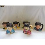 Four Royal Doulton Beatles character jugs modelled by Stanley James Taylor, plus two limited edition