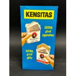 A pictorial celluloid showcard advertising Kensitas cigarettes, 6 x 12".