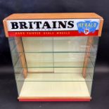 A rare circa late 1950s Britains Herald Series shop counter display cabinet with rear sliding doors,