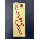 A Ridgways Coffee tin fingerplate, in excellent condition, 3 1/4 x 9".