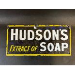 A small and early Hudson's Extract of Soap enamel sign, 10 x 5".