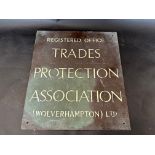 A bronze 'Registered Office' sign for Trades Protection Association, 14 x 16".