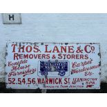 A very large pictorial enamel sign by Chromo, advertising Thos. Lane & Co. Removers & Storers,