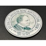 An 1879 Botanical Gardens Royal Horticultural Show miniature plate bearing name to the reverse: