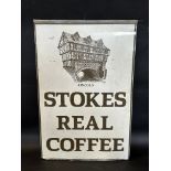 A double sided tin sign advertising 'Lincoln Stokes Real Coffee', 16 x 24 1/2".