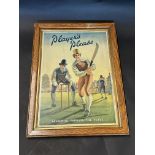 An oak framed and glazed pictorial showcard advertising Player's Please showing an early