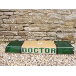 A roof-top illuminated siren/lightbox for 'Doctor', made by Premier Hazard of Leeds, 48" long.