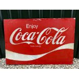 A large Coca-Cola metal advertising sign, 66 x 44".