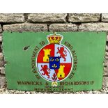 An unusual enamel sign advertising Warwicks & Richardsons Ltd Brewers of Newark-on-Trent, 30 x 18".