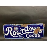 A small Rowntree's Elect Cocoa rectangular enamel sign with Royal crest, 24 x 9 1/2".