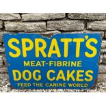 A Spratt's Meat-Fibrine Dog Cakes enamel sign by Bruton of Palmers Green, 30 x 20".
