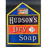 A rare surviving Hudson's Dry Soap paper advertisement for gumming to shop windows, 12 x 15".