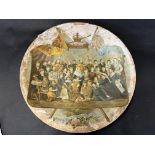 A Queen Victoria Jubilee souvenir plate depicting the Royal Family, names on the reverse, 12 3/4"