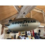 A 1980s Goodyear Tyres inflatable airship, 30 1/2" long.