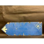 An RAC double sided enamel sign/directional arrow, 36 x 12".