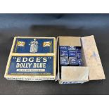 A box of wartime Edge's Dolly Blue and a box of Reckitt's Paris Blue tablets.