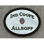 An Ind Coope of Allsopp oval advertising mirror, 22 x 18".