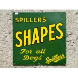 A Spillers Shapes For All Dogs enamel sign, 12 x 12".