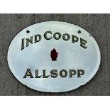 An Ind Coope of Allsopp oval wall mirror 20 x 15 3/4".