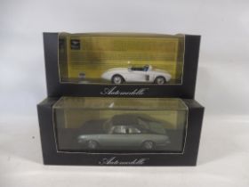 Two boxed Automobilia Dreams Engaged Series models Ford Mustang and Fitch Spirit.